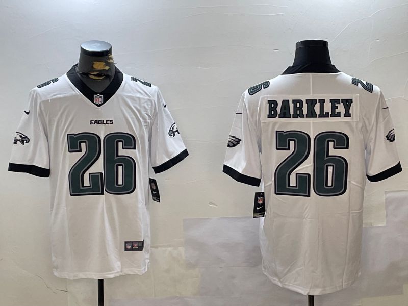 Men Philadelphia Eagles #26 Barkley White Second generation 2024 Nike Limited NFL Jersey style 1->philadelphia eagles->NFL Jersey